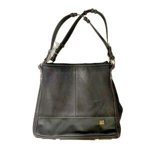 the sak Brown 100% Leather Handbag Zip Closure Inner Pockets Fabric Lining